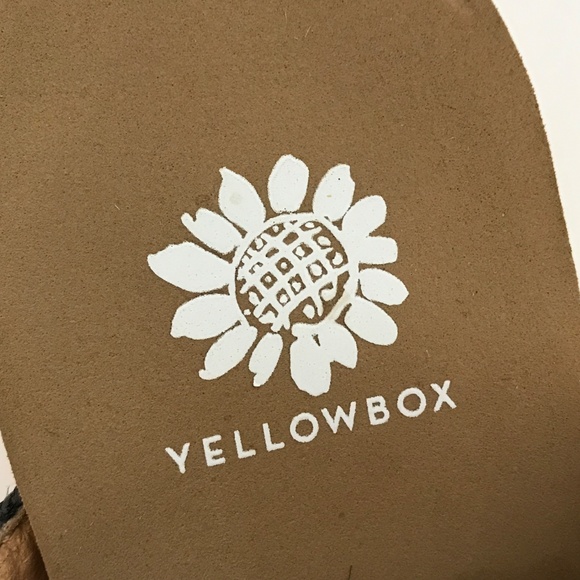 YELLOW BOX Wedge Platform Sandals Shoes Black Adalee Women’s Size 8 - Picture 11 of 16